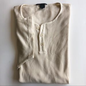 John Varvatos Rib Silk Blend Short Sleeve Henley